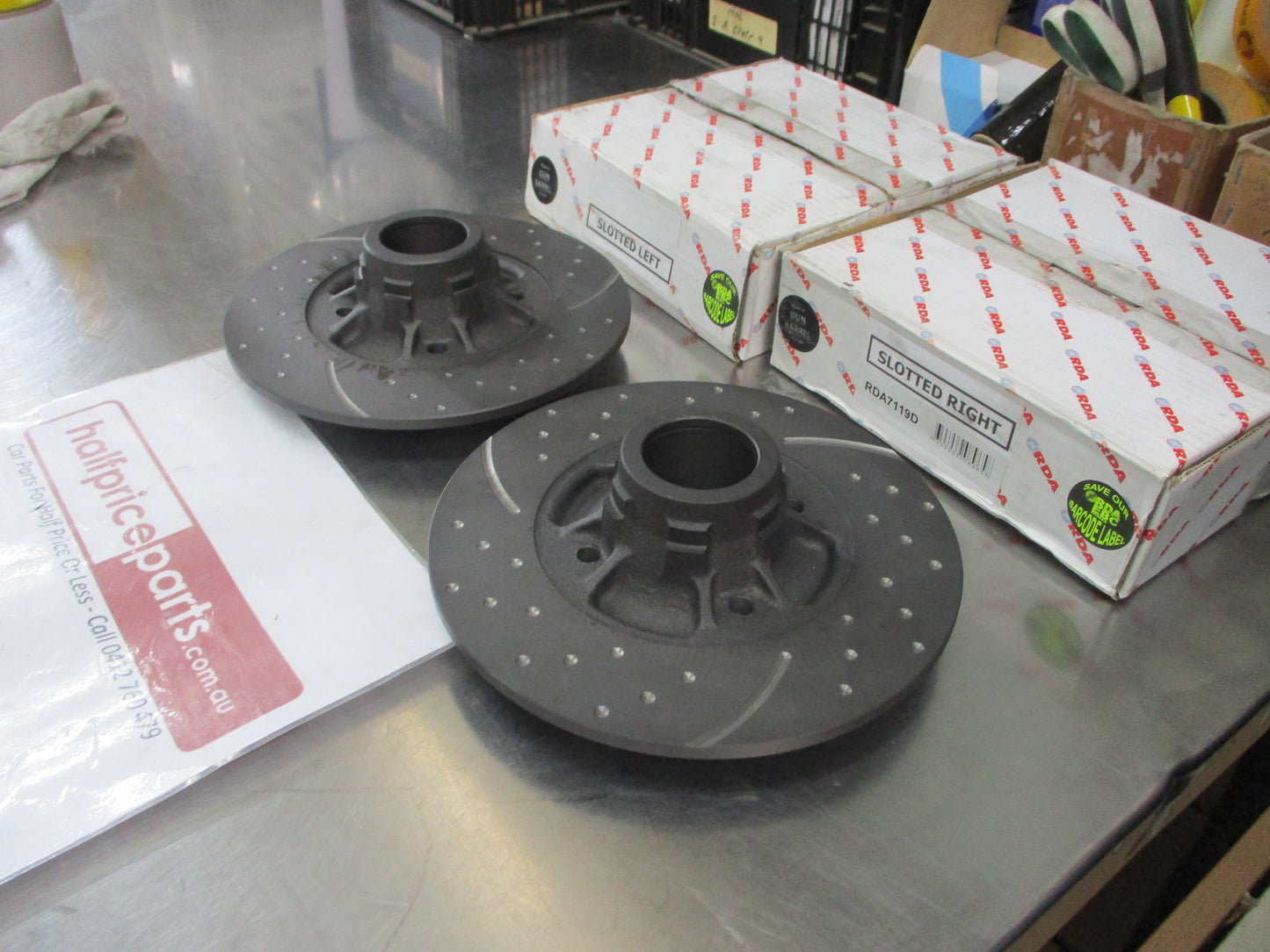 RDA Rear Disc Rotors (Pair) Slotted-Dimpled Suits Renault Clio Sport With ABS New Part