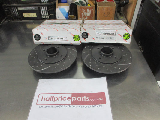 RDA Rear Disc Rotors Slotted/Dimpled Suits Renault Clio Sport With ABS (Sold As Pair Only) New Part
