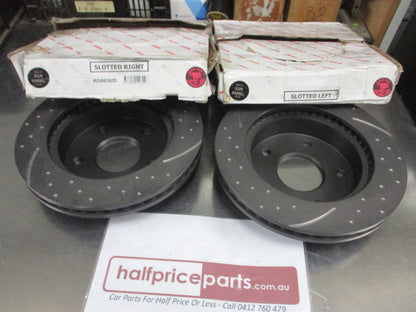 RDA Front Disc Rotors(Pair) Slotted-Dimpled Suits RAM 1500 New Part