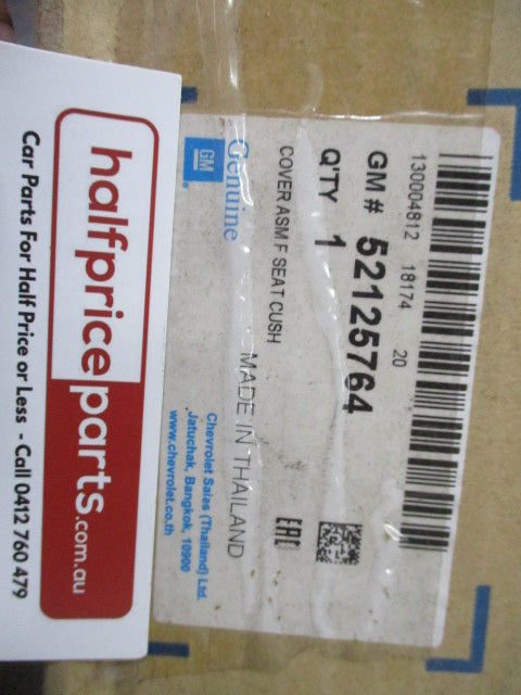 Holden RG Colorado Space Cab Genuine Drivers Front Seat Trim Cover - New Part