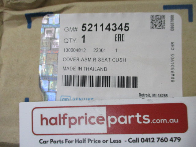 Holden RG Colorado Genuine 2ND Row Drivers Side Seat Cover Trim - New Part