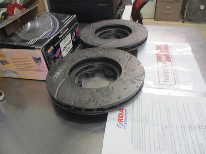 RDA Front Disc Rotors (Pair) Slotted-Dimpled Suits Ford Transit VM New Part