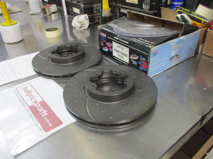 RDA Front Disc Rotors (Pair) Slotted-Dimpled Suits Ford Transit VM New Part