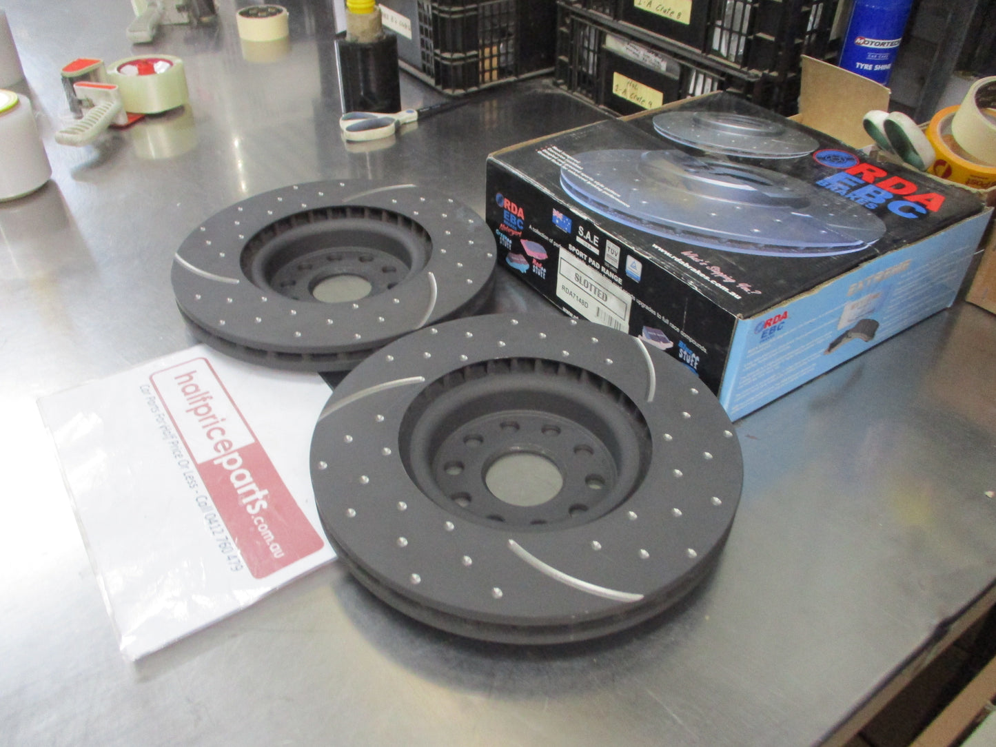 RDA Front Disc Brake Rotors (Pair) Slotted-Dimpled Suits Alfa Romeo 166 New Part