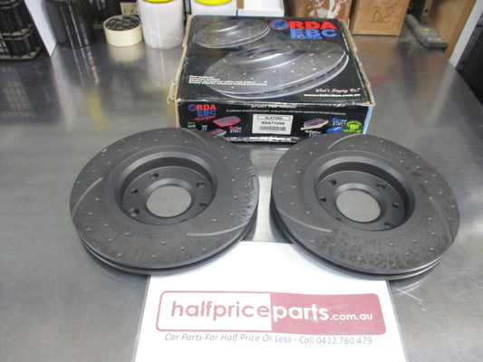 RDA Front Disc Rotors Slotted/Dimpled Suits Peugeot 307 SW (Sold As Pair Only) New Part