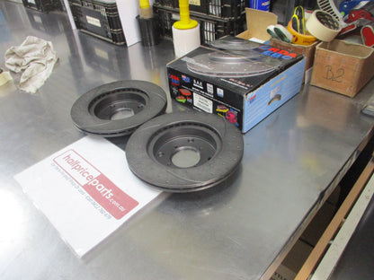 RDA Front Disc Rotors (Pair) Slotted-Dimpled Suits Suzuki Swift New Part