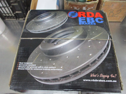 RDA Front Disc Rotors (Pair) Slotted-Dimpled Suits Suzuki Swift New Part