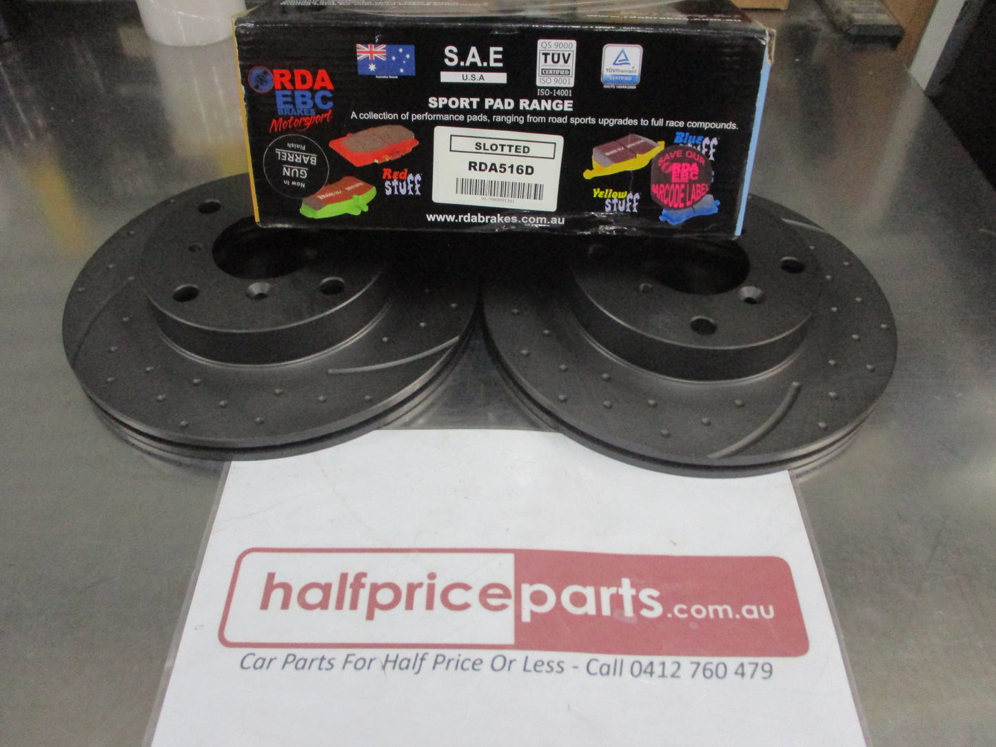RDA Front Disc Rotors (Pair) Slotted-Dimpled Suits Suzuki Swift New Part
