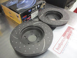 RDA Front Disc Rotors (Pair) Slotted-Dimpled Suits Toyota Tarago/Estima New Part