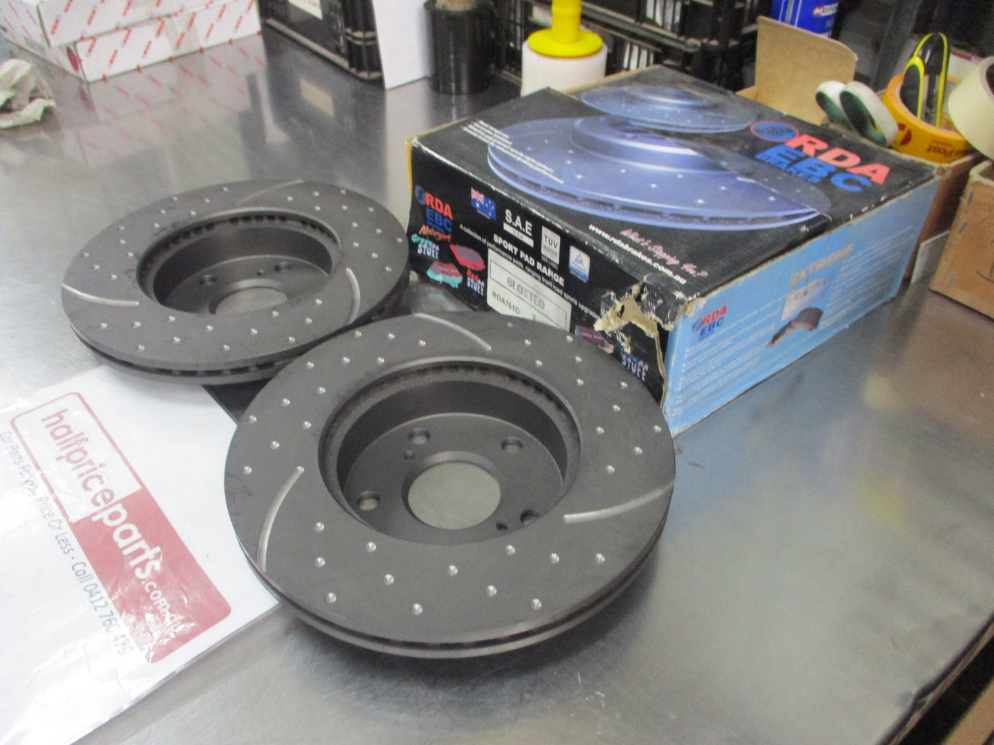 RDA Front Disc Rotors (Pair) Slotted-Dimpled Suits Toyota Tarago/Estima New Part