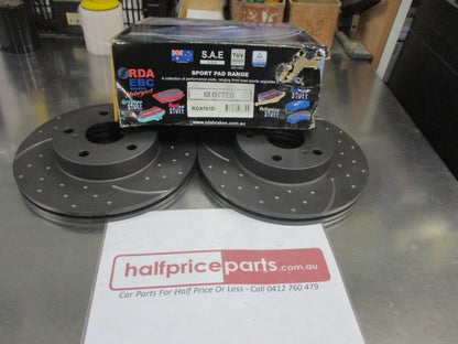 RDA Front Disc Rotors (Pair) Slotted-Dimpled Suits Toyota Tarago/Estima New Part