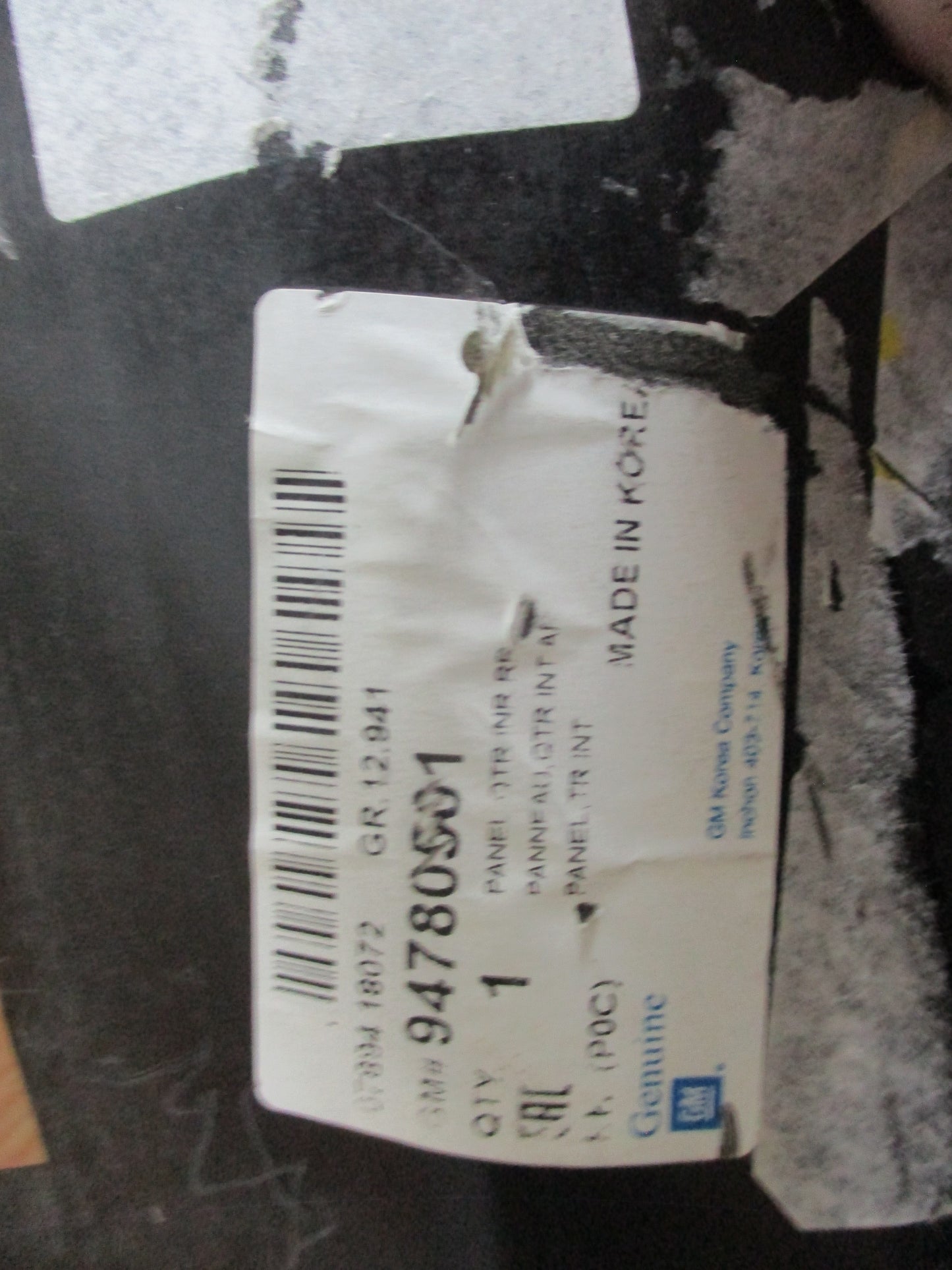 Holden Captiva Genuine Right Hand Rear Inner Quarter Panel New Part