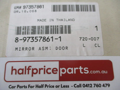 Holden RA Rodeo Genuine Right Hand Front Door Mirror Assembly New Part