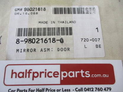 Holden RA Rodeo Genuine Right Hand Front Door Mirror Assembly New Part