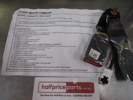 Kia Carnival Genuine 3RD Row Seat Buckle Left Hand (Off Black) New Part