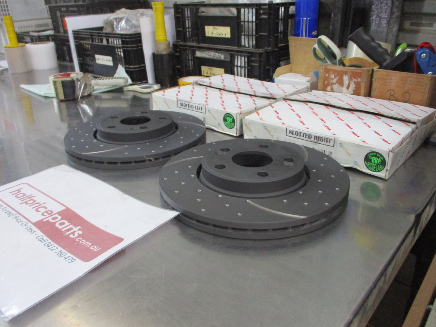 RDA Front Disc Brake Rotors (Pair) Slotted-Dimpled Suits Renault Laguna New Part