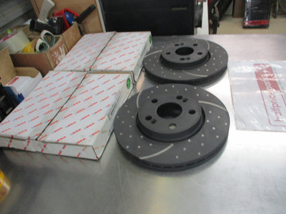 RDA Front Disc Brake Rotors (Pair) Slotted-Dimpled Suits Renault Laguna New Part