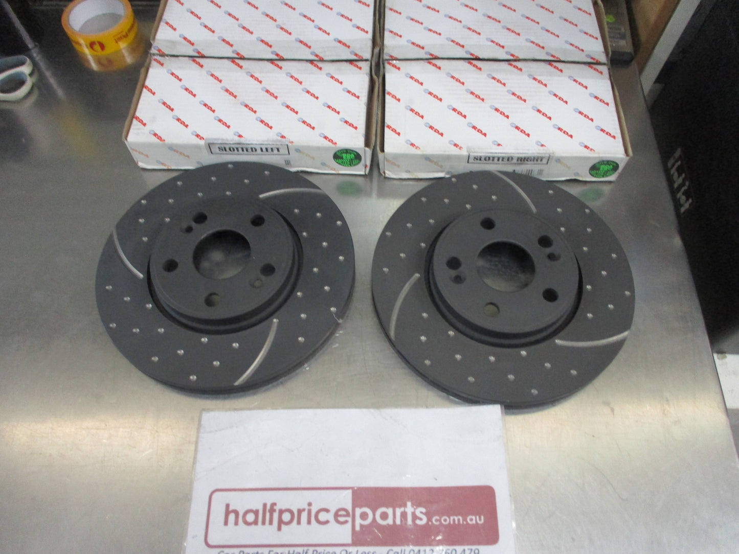 RDA Front Disc Brake Rotors (Pair) Slotted-Dimpled Suits Renault Laguna New Part