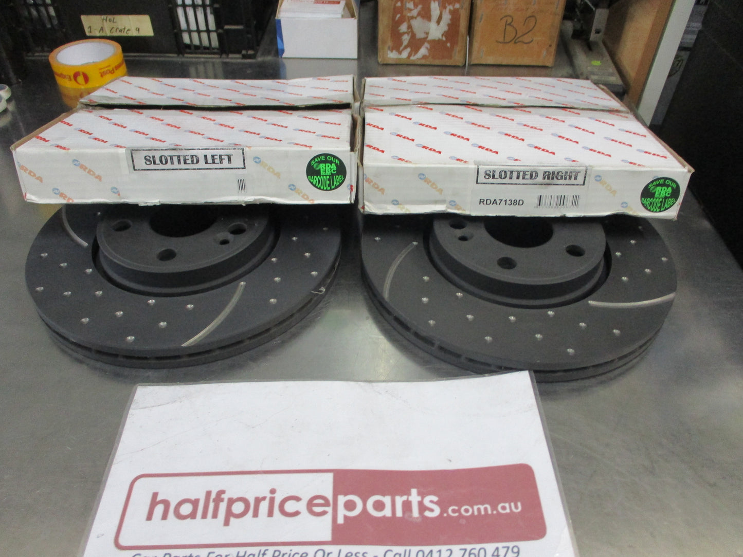 RDA Front Disc Brake Rotors (Pair) Slotted-Dimpled Suits Renault Laguna New Part