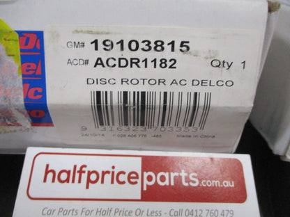 ACDelco Rear Disc Brake Rotors (Pair) Suits Hyundai I30 FD New Part
