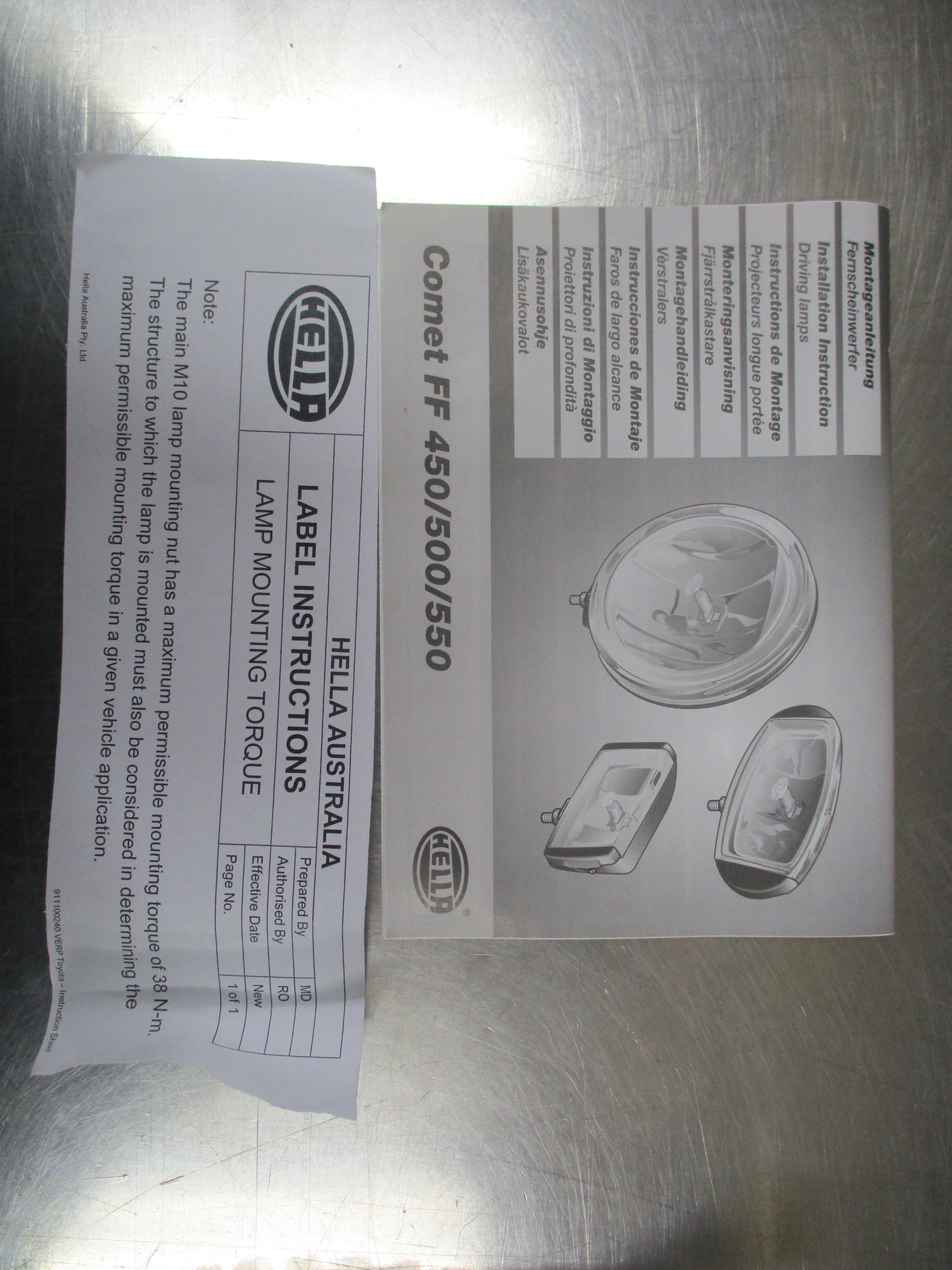 Toyota Kluger Genuine Rectangle Driver Light Pair New