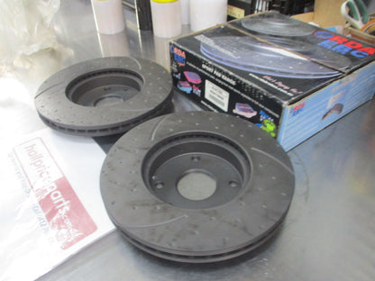RDA Front Disc Rotors (Pair) Slotted-Dimpled Suits Holden Epica New Part