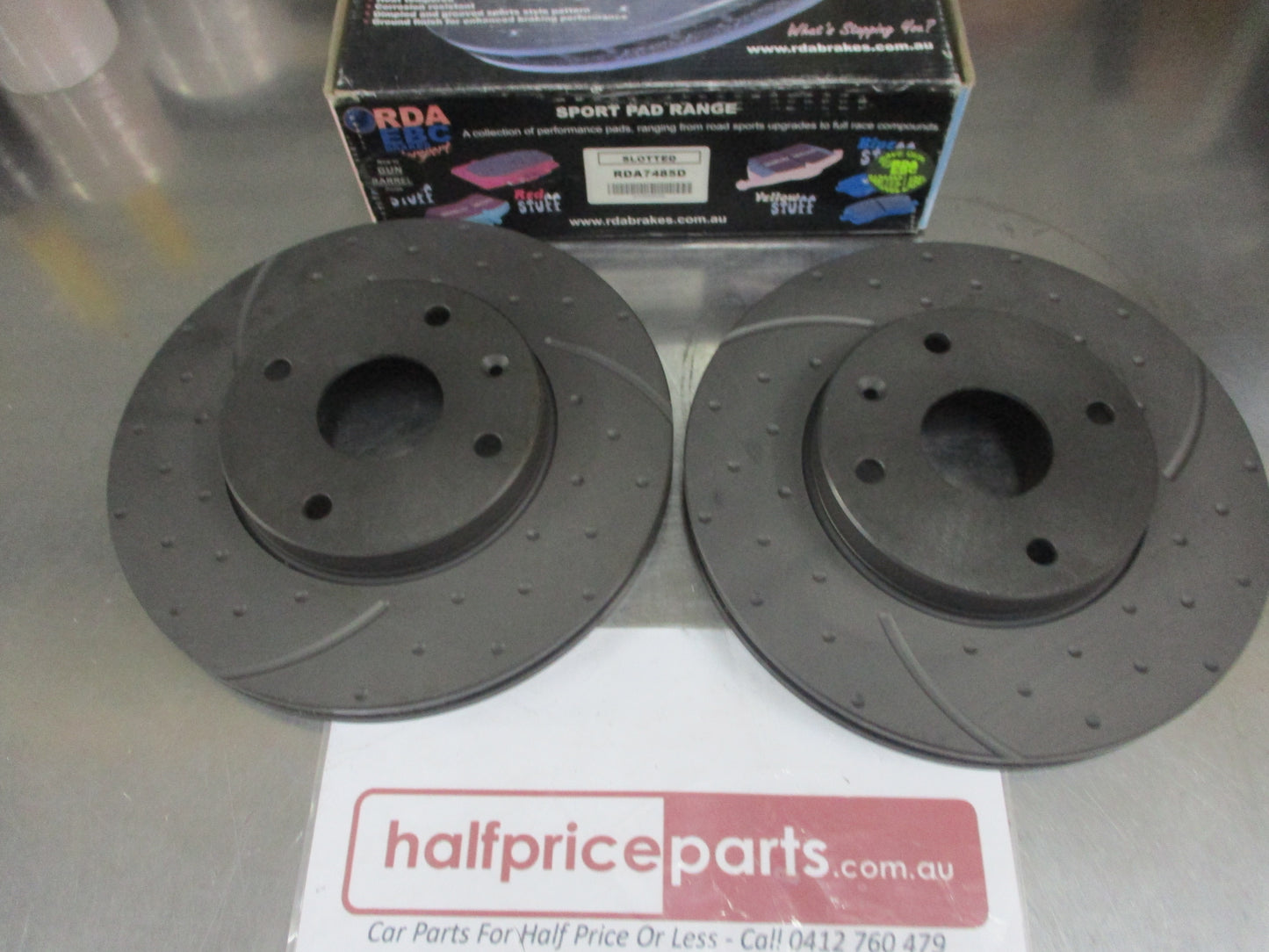 RDA Front Disc Rotors (Pair) Slotted-Dimpled Suits Holden Epica New Part