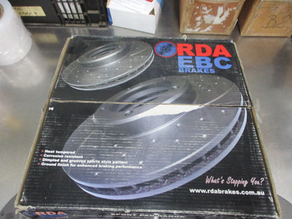 RDA Front Disc Rotors (Pair) Slotted-Dimpled Suits Holden Epica New Part