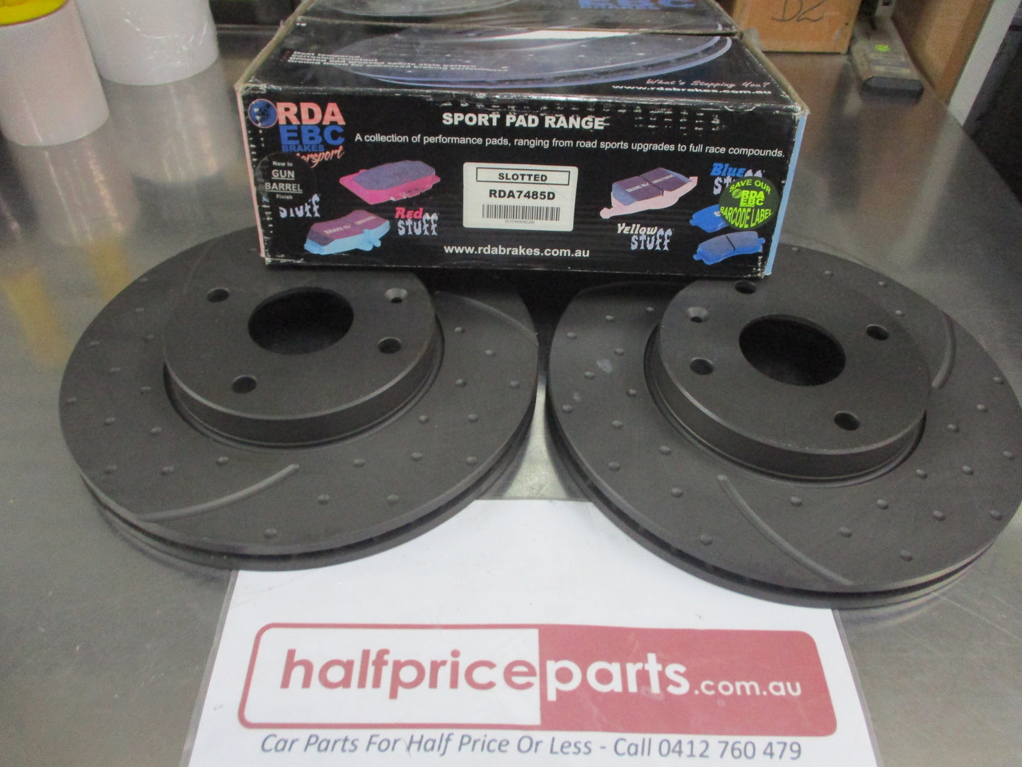 RDA Front Disc Rotors (Pair) Slotted-Dimpled Suits Holden Epica New Part
