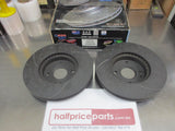 RDA Front Disc Brake Rotors (Pair) Slotted-Dimpled Suits Ford Laser/Mazda 323 Protege New Part