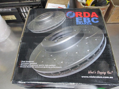 RDA Front Disc Brake Rotors (Pair) Slotted-Dimpled Suits Ford Laser/Mazda 323 Protege New Part