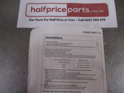 Mitsubishi Lancer Genuine Right Hand Second Row Outer Lap-Shoulder Seat Belt Assembly New Part
