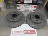 RDA Front Disc Rotors (Pair) Slotted-Dimpled Suits VW Transporter/Caravelle New Part