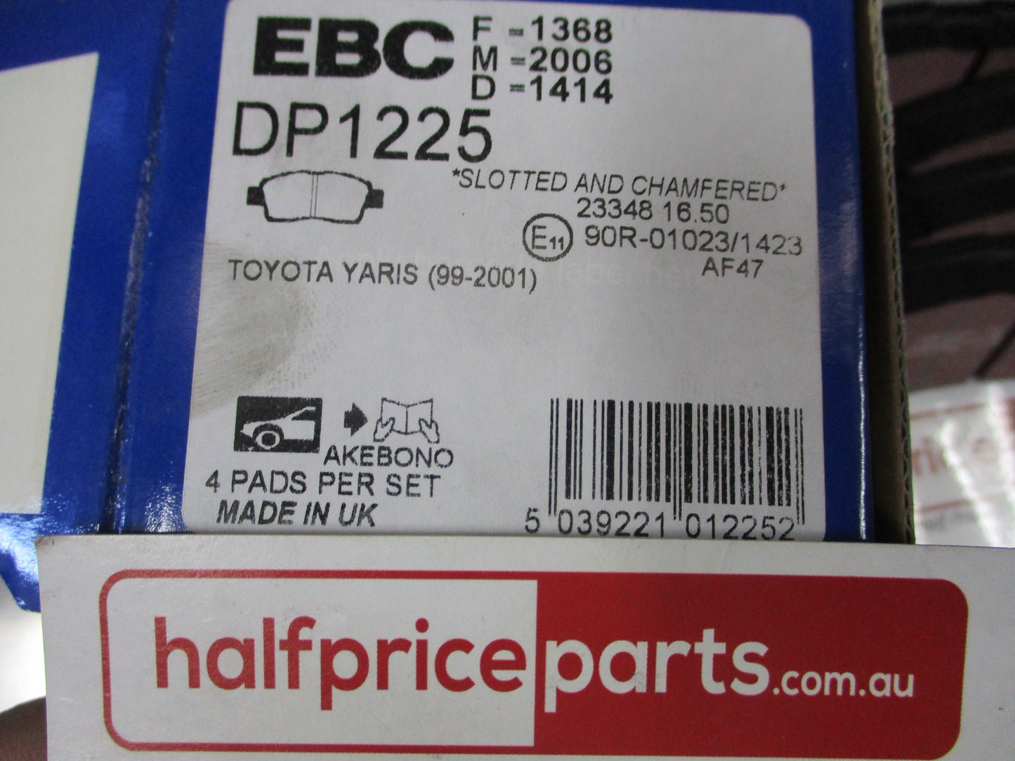 EBC Ultimax Front Disc Brake Pad Set Suits Toyota Yaris New Part