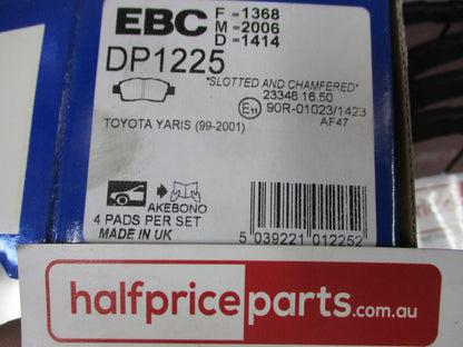 EBC Ultimax Front Disc Brake Pad Set Suits Toyota Yaris New Part