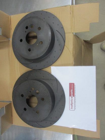 RDA Rear Disc Rotors (Pair) Slotted-Dimpled Suits Toyota Rav4 New Part