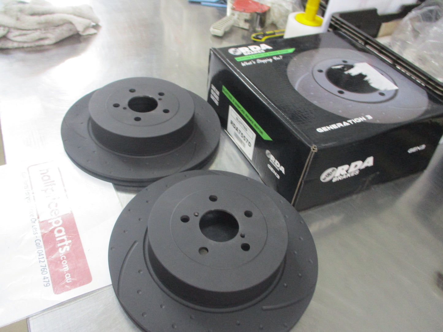 RDA Rear Disc Rotors (Pair) Slotted-Dimpled Suits Subaru WRX-STI New Part