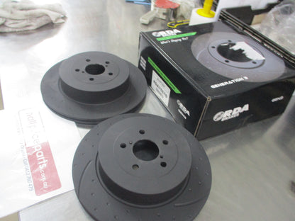 RDA Rear Disc Rotors (Pair) Slotted-Dimpled Suits Subaru WRX-STI New Part