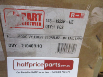 Depo Right Hand Taillight Suits Holden VY Commodore Sedan New Part