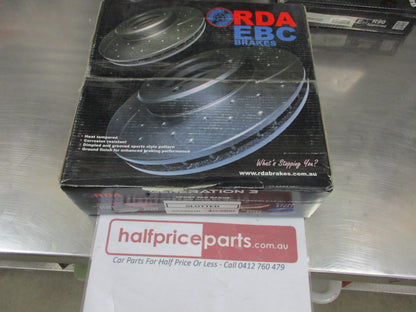RDA Front Disc Brake Rotors (Pair) Slotted-Dimpled Suits Fiat 500 New Part