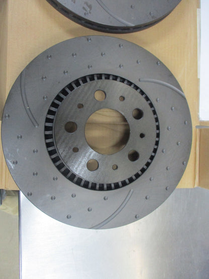 RDA Front Disc Rotors (Pair) Slotted-Dimpled Suits Volvo S80 New Part