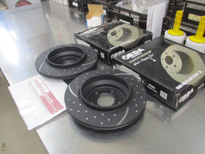 RDA Rear Disc Brake Rotors (Pair) Slotted-Dimpled Suits Volvo XC90 New Part
