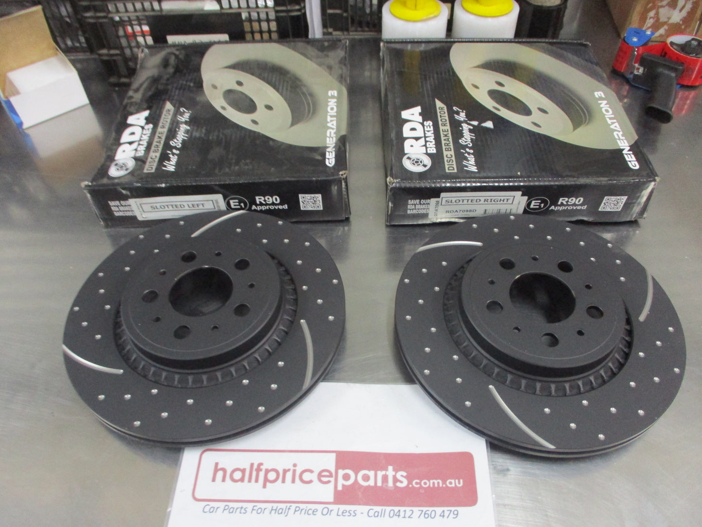 RDA Rear Disc Brake Rotors (Pair) Slotted-Dimpled Suits Volvo XC90 New Part