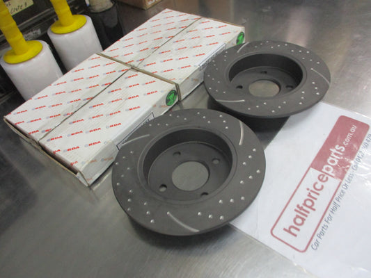 RDA Rear Disc Brake Rotors (Pair) Slotted-Dimpled Suits Nissan Micra New Part