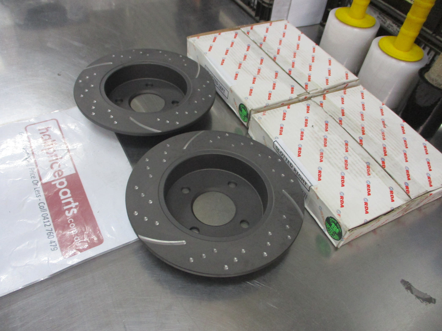 RDA Rear Disc Brake Rotors (Pair) Slotted-Dimpled Suits Nissan Micra New Part