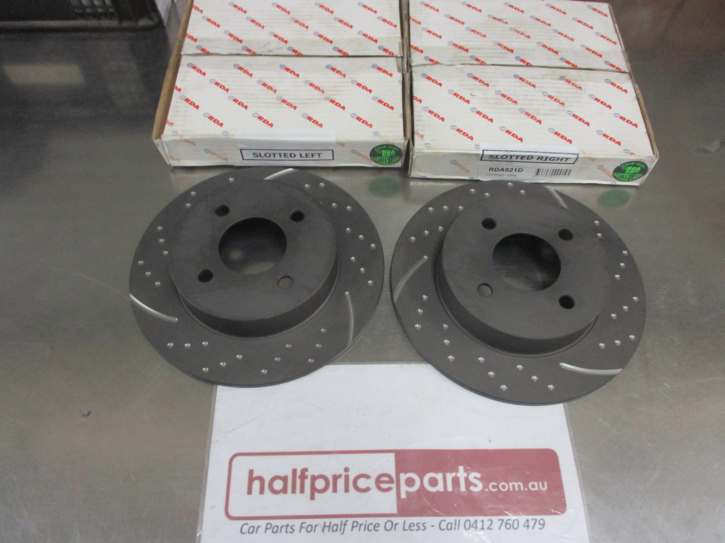 RDA Rear Disc Brake Rotors (Pair) Slotted-Dimpled Suits Nissan Micra New Part