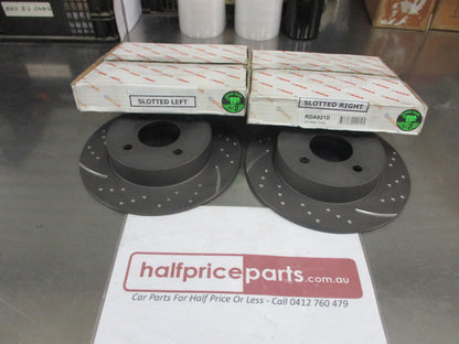 RDA Rear Disc Brake Rotors (Pair) Slotted-Dimpled Suits Nissan Micra New Part