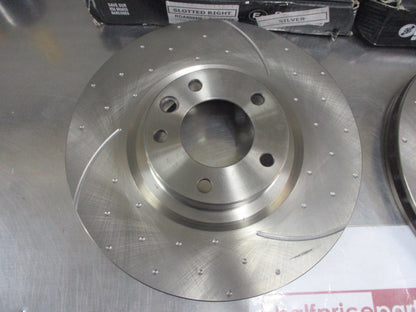 RDA Front Disc Rotors (Pair)Slotted-Dimpled Suits Porsche Cayenne/VW Touareg New Part