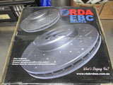 RDA Front Disc Rotors (Pair) Slotted-Dimpled Suits Audi A4/100/A6/Passat New Part