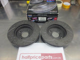 RDA Front Disc Brake Rotors (Pair) Slotted-Dimpled Suits Toyota Corolla AE101R New Part